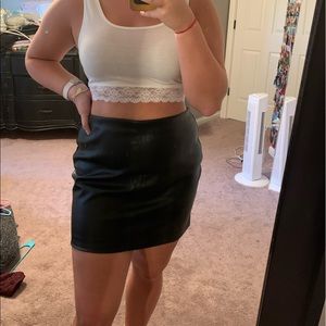 Faux leather mini skirt